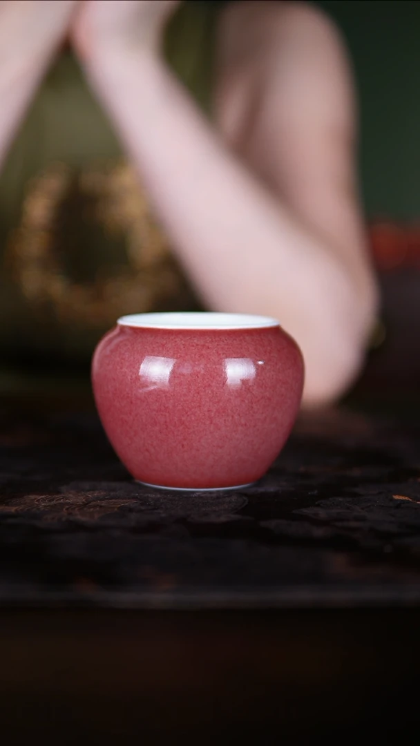 杯子景德镇纯手工陶瓷豇豆红