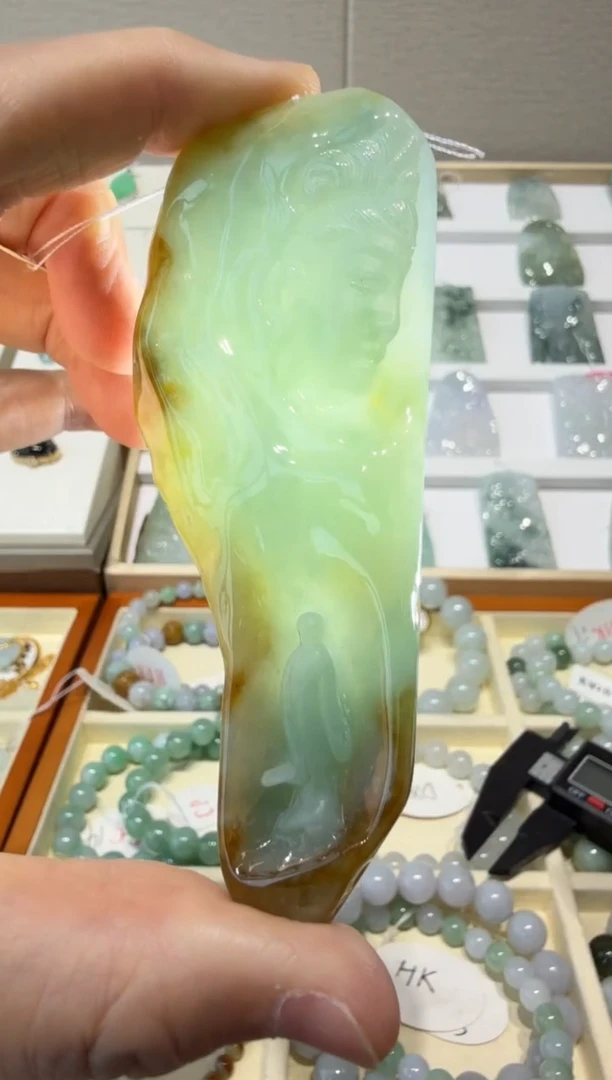 未镶嵌挂件翡翠A货翡翠多样性孤品国雕谢林工