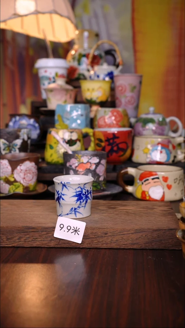 杯子陶泥垚手作 景德镇手工手绘陶瓷器物