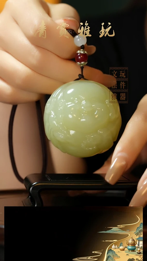 玉《圆形弥勒》手把件摆件