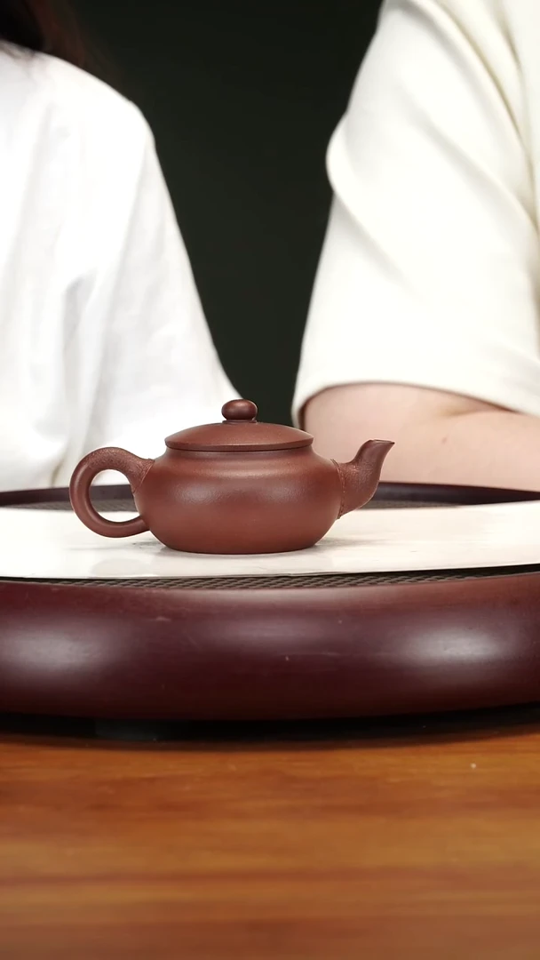 茶壶紫砂61YXM皮革雅趣革紫泥150cc