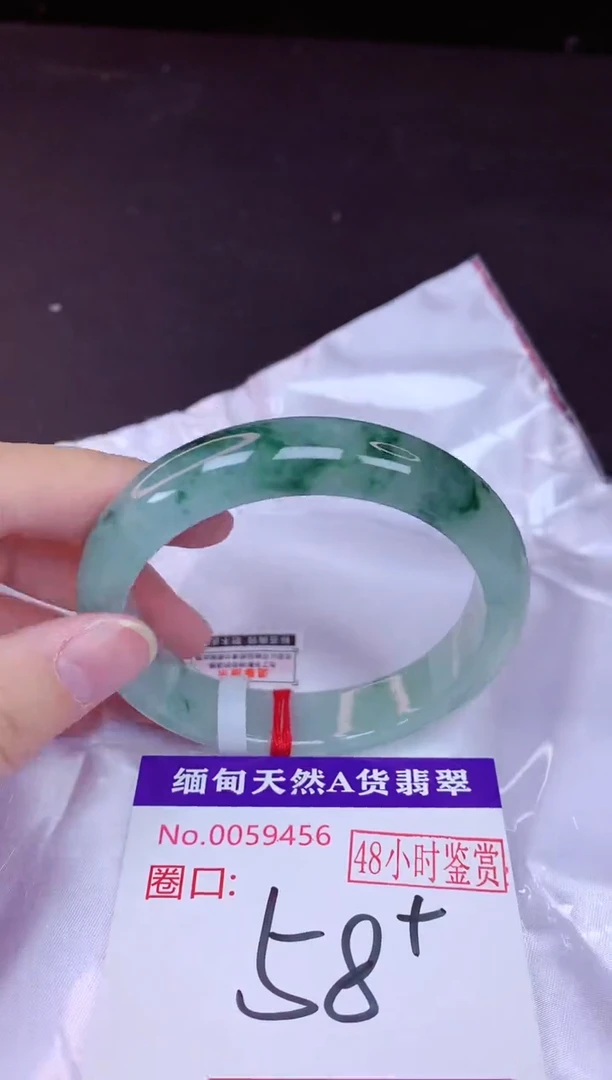 未镶嵌手镯翡翠58（48小时鉴赏期 ）
