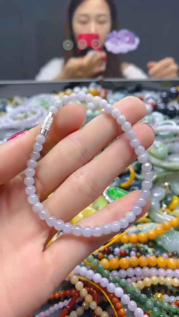 颈饰未镶嵌翡翠3MM/Q/翡翠A货，一件也是批发价