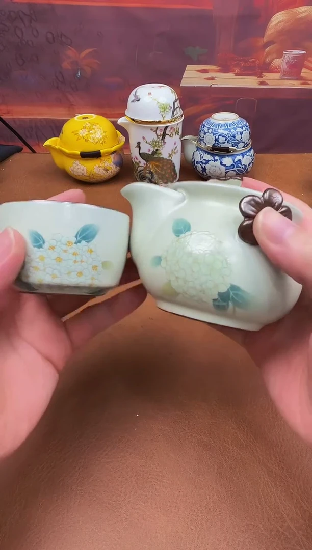 陶瓷茶具摆件旅行套组