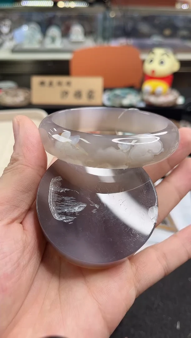 未镶嵌手镯石英质玉63圈口 （赠品镯心）30145