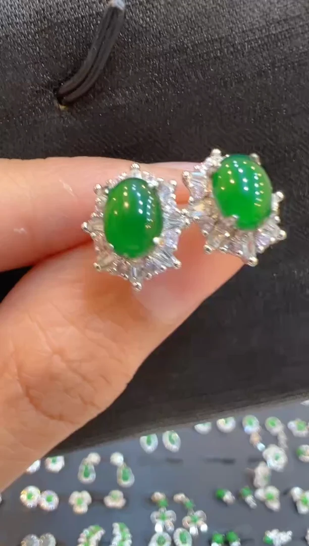 翡翠银S925镶嵌耳饰多样性团购发一件