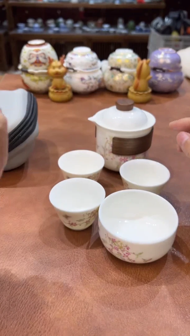 真的很便宜会开片的旅行茶具