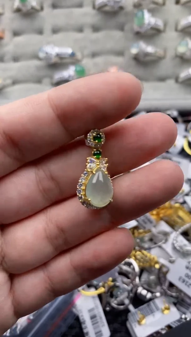【闪购商品】翡翠戒指银S925镶嵌555555---6