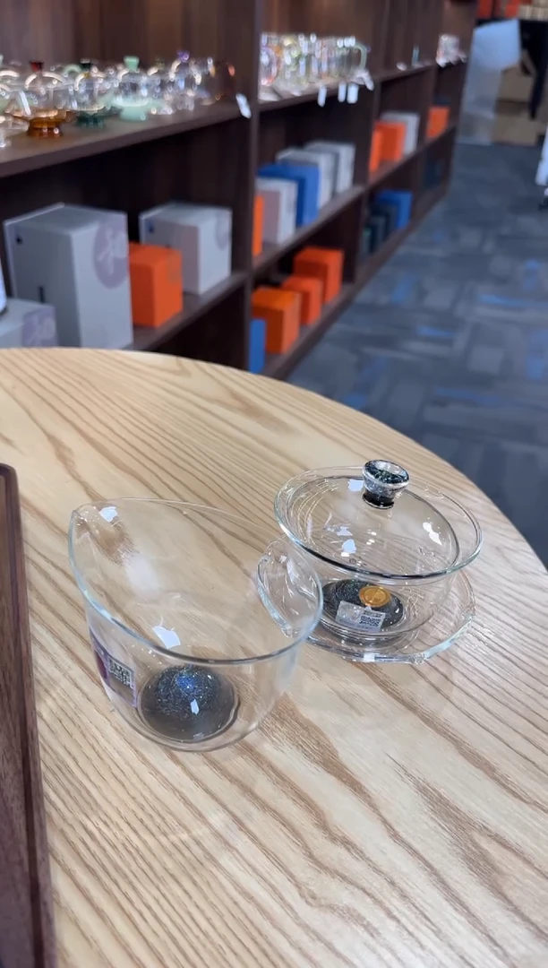 李*好禾器 斑斓沁莲盖碗黑金+星烁天鉴茶海