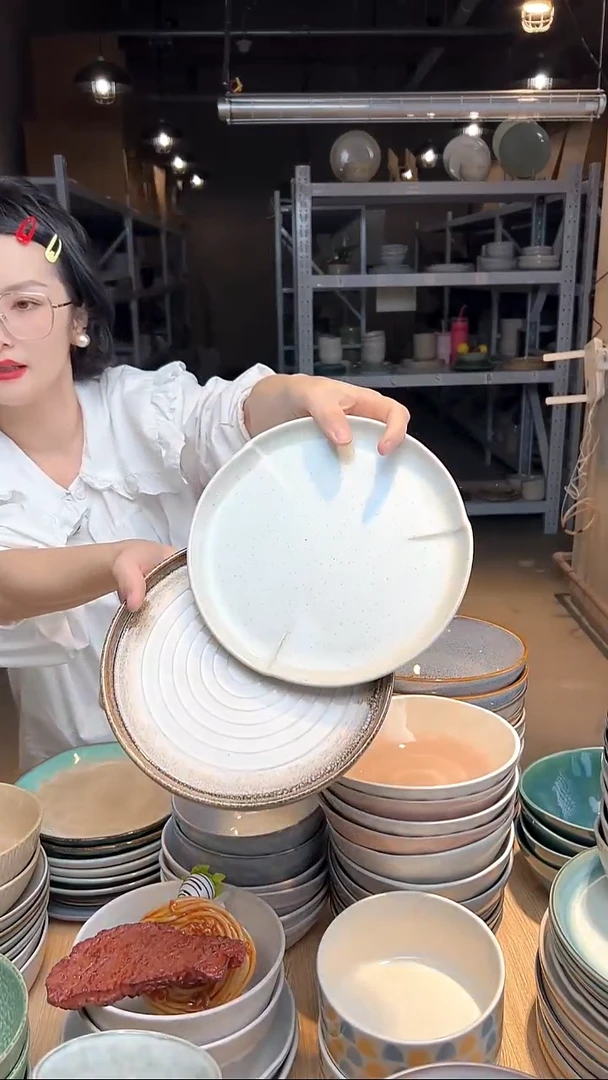 瓷69外贸尾货高温釉下彩陶瓷餐具默认微瑕