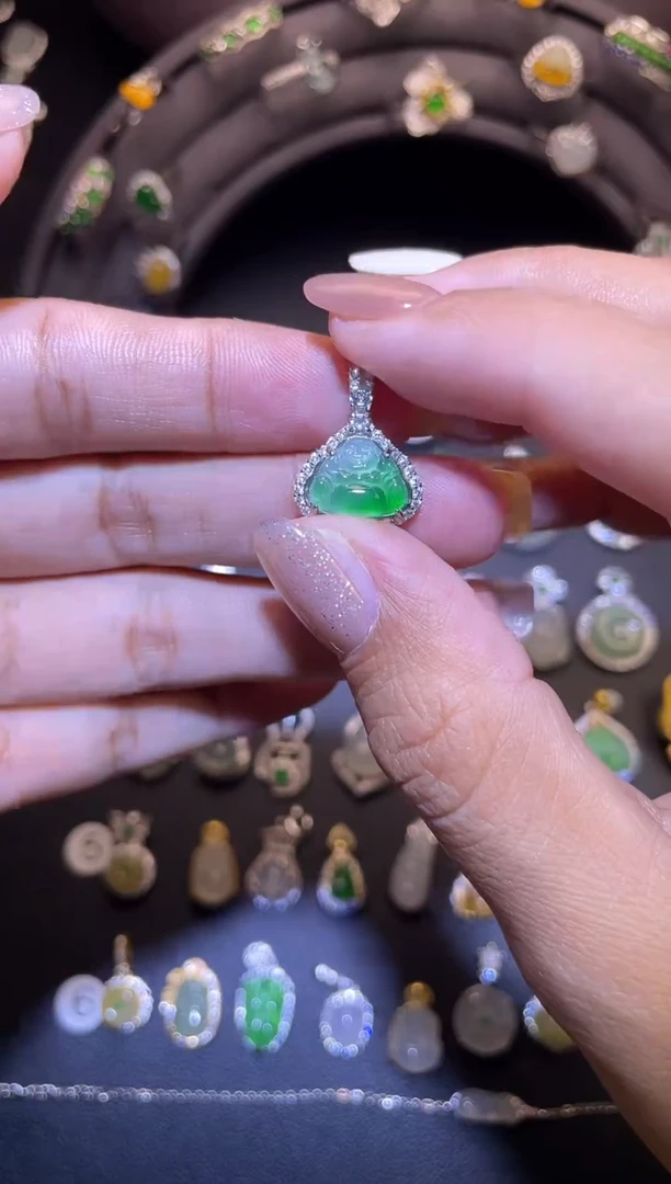 吊坠(不含链)银S925镶嵌翡翠1