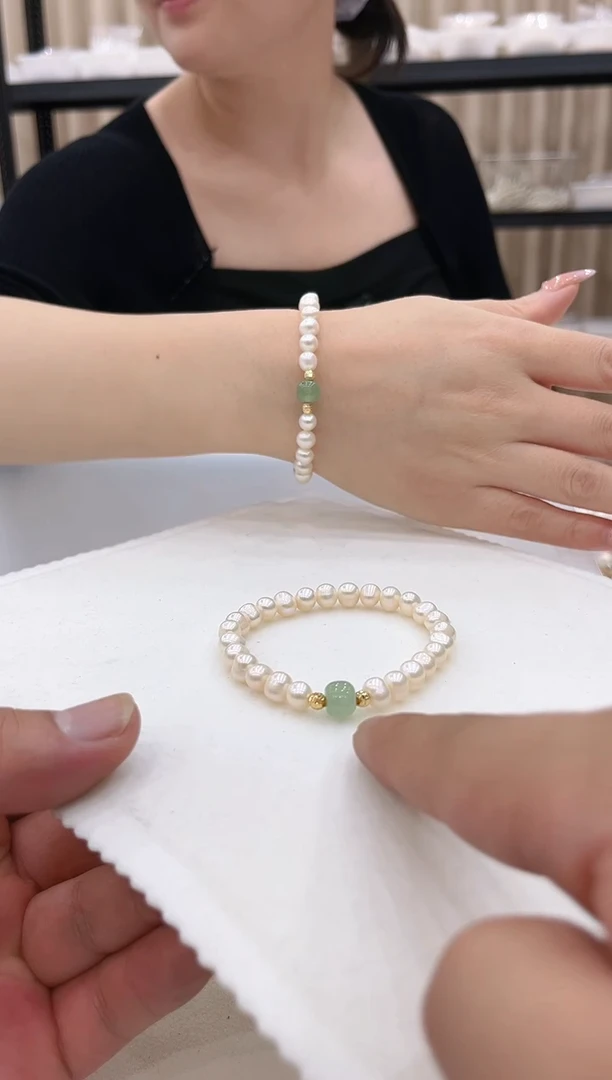 淡水珍珠银S925镶嵌颈饰手链