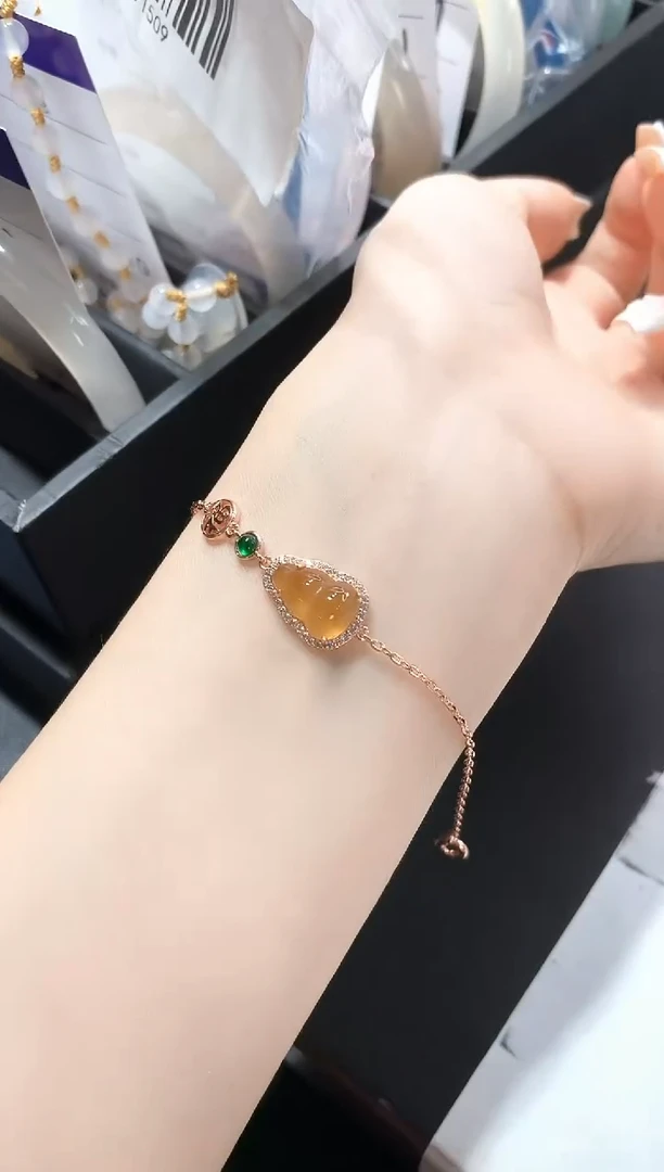 手镯玛瑙/玉髓未镶嵌925银葫芦手链