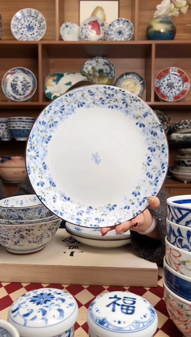 【闪购商品】瓷片光峰小蓝芽22cm深盘