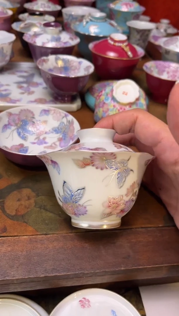 景德镇纯手绘陶瓷茶具盖碗