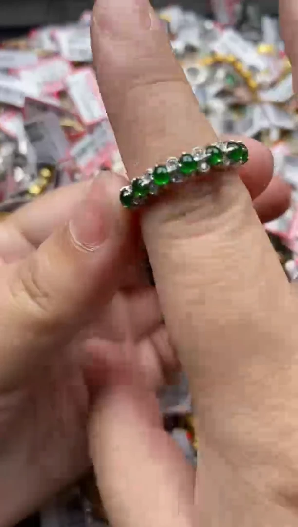 【闪购商品】翡翠戒指银S925镶嵌55555---8