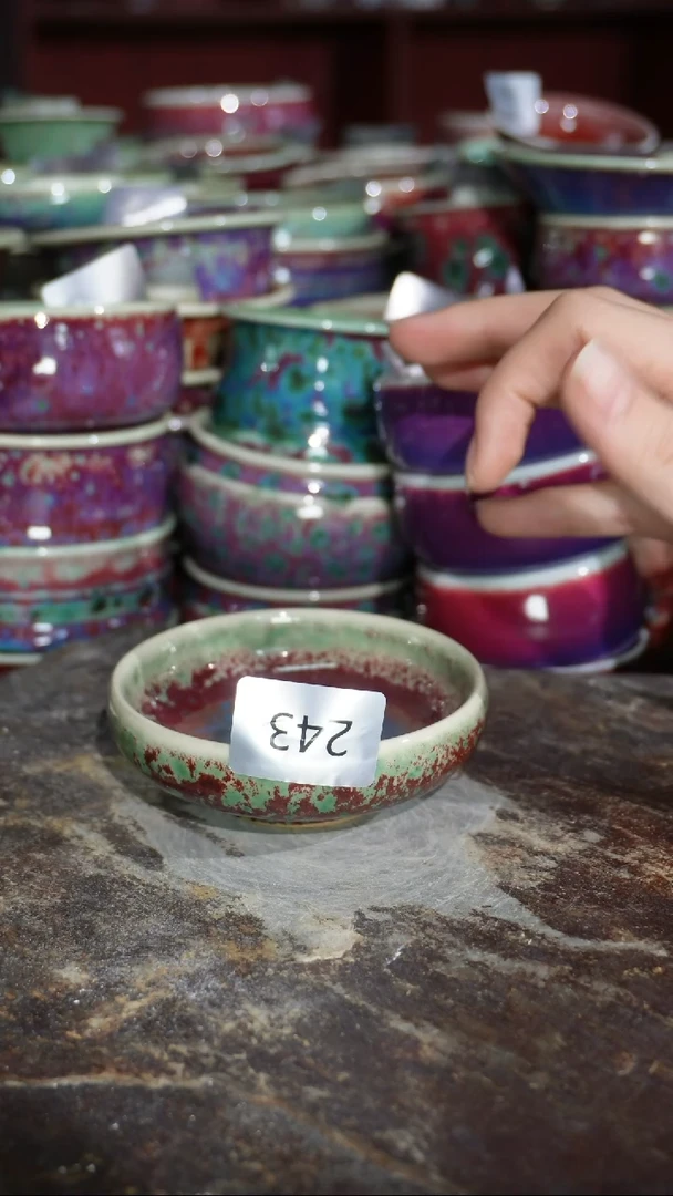 摆件陶精品窑变钧瓷茶器