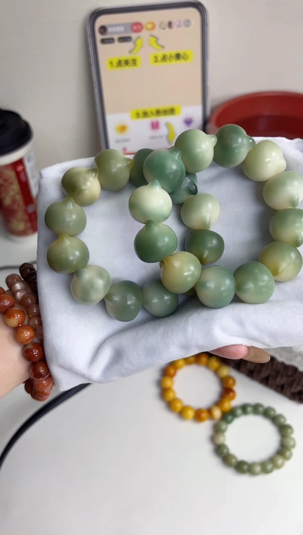 手串菩提根/象牙果沐s52干磨猫猫头23mm手串（现穿）