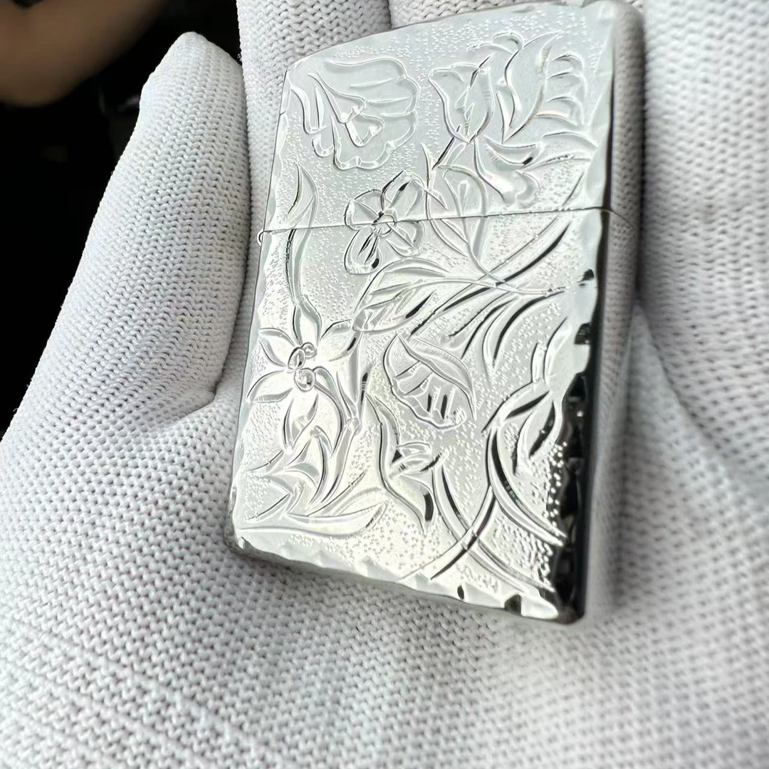 首领手雕贵族之花煤油打火机高密封男士复古礼物