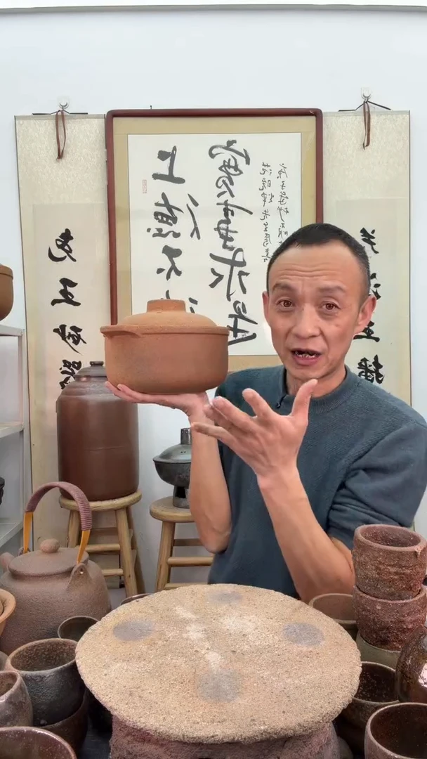 无釉2.5升砂锅杯非遗技艺