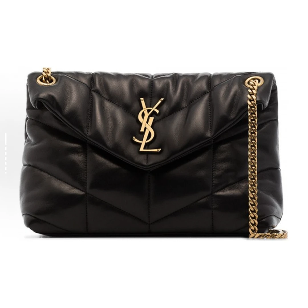 95新 YSL/圣罗兰 YSL圣罗兰 puffer小号黑金云朵包th25053366