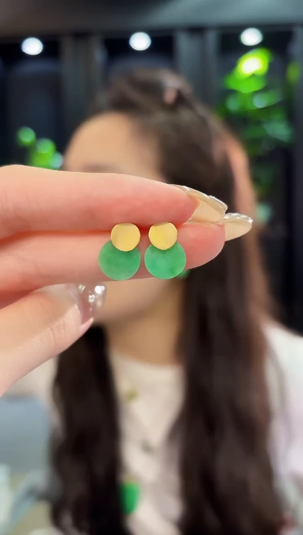 翡翠未镶嵌耳饰2甜 新 缅料A货/多样性发货/一对