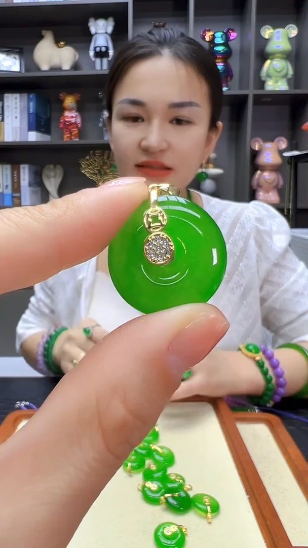 翡翠14K金镶嵌颈饰丹丹diy劲饰
