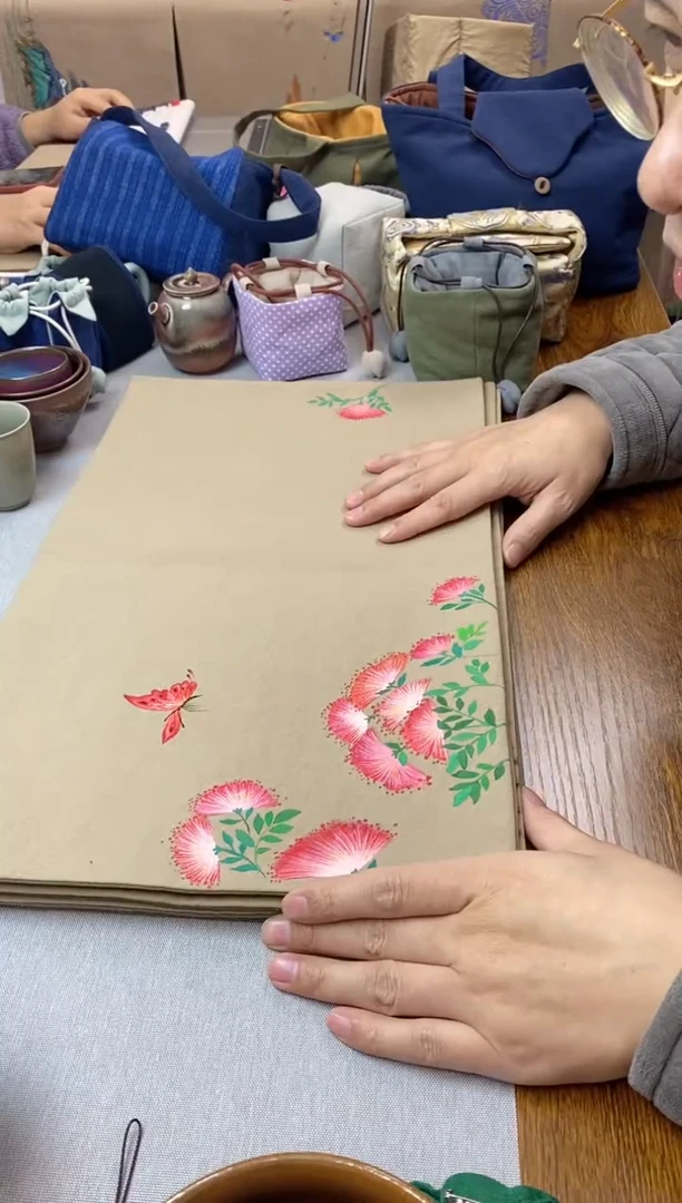 【闪购商品】合欢花手绘茶席————