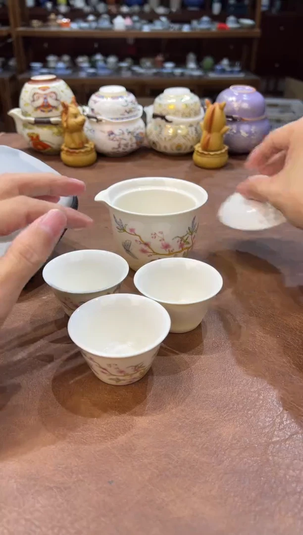 真的很便宜超好看会开片的旅行茶具