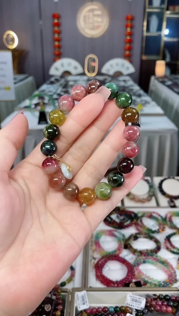 未镶嵌老矿碧玺单圈手串11mm+碧玺hon多样性发货一条