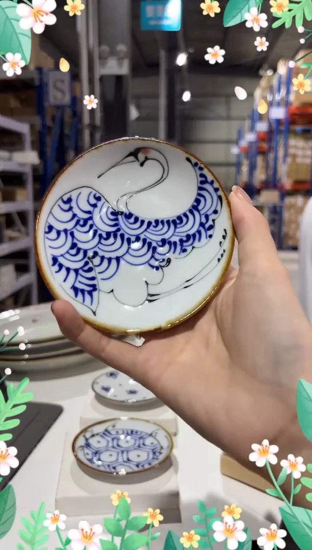 陶瓷kotohogi 小皿 鶴