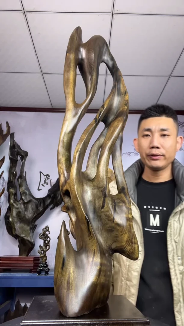 金丝楠木头款除****姐金丝楠木工艺品摆件