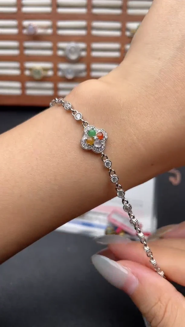 翡翠戒指银S925镶嵌一物一证一礼盒