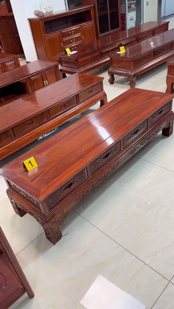 花梨木类柜类家具1.6四抽电视柜刺猬紫檀