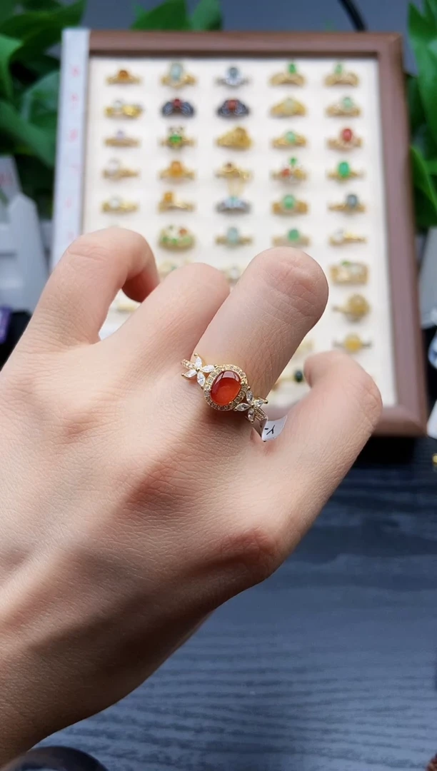 银S925镶嵌戒指翡翠12