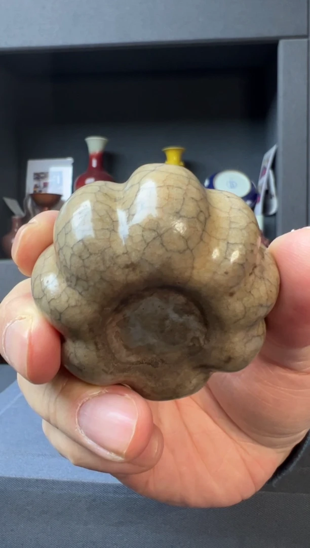 【闪购商品】摆件灰釉开片陶瓷摆件