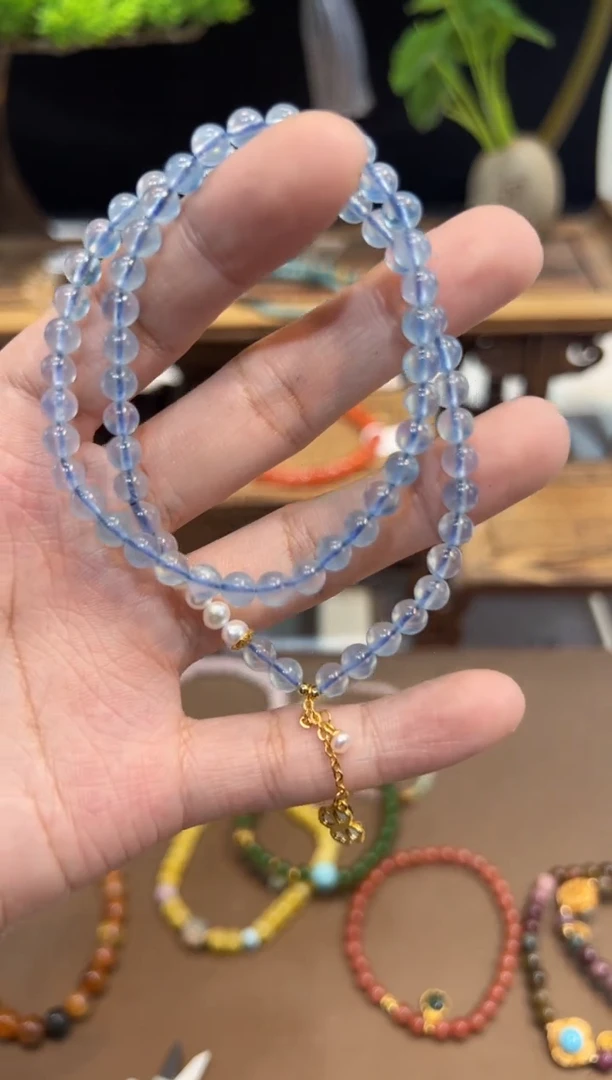 【闪购商品】海蓝宝石手串未镶嵌手饰@@