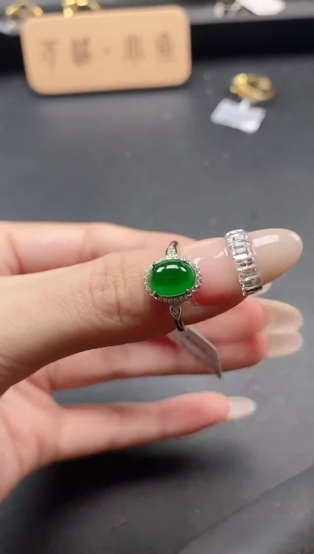 银S925镶嵌戒指翡翠51151