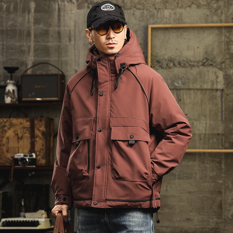 YRH246032冬季新款羽绒服外套加厚连帽宽松休闲冲锋衣外套