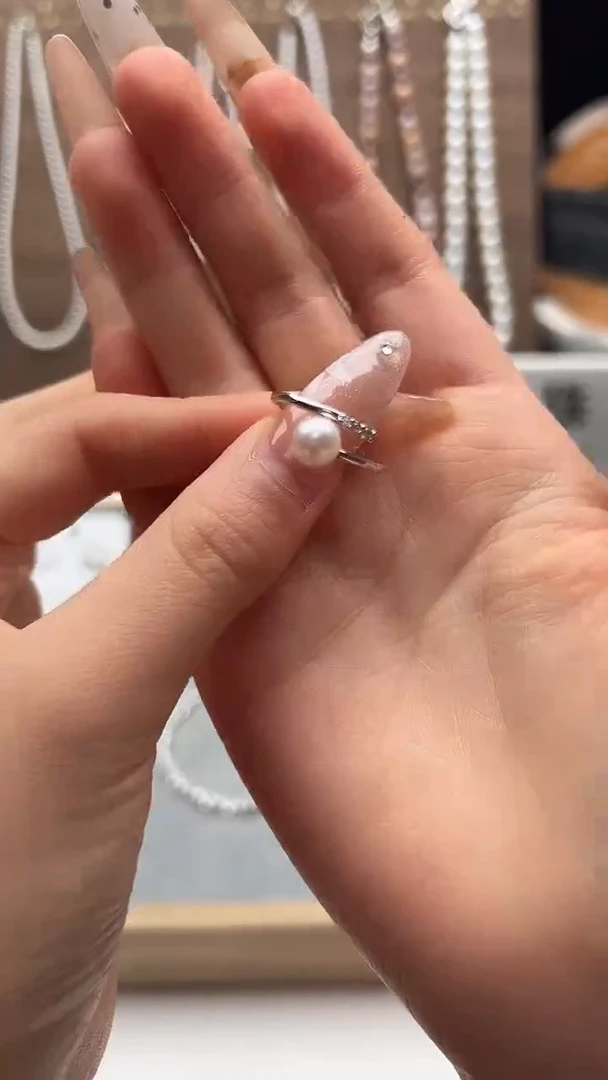 钛钢戒指淡水珍珠永丽珍珠