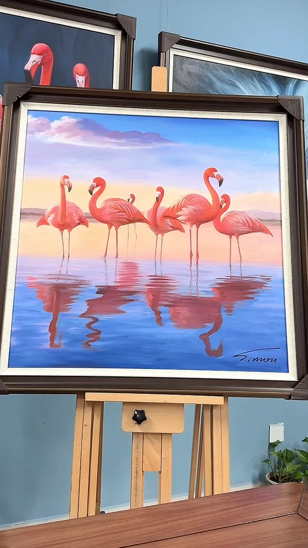 油画27火烈鸟-陶宗建-油画