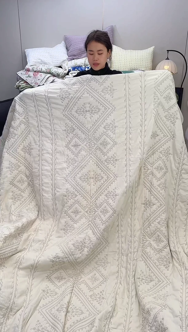 棉纯棉米色金丝罗线格230*250