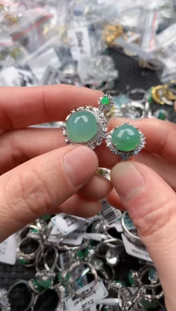 银S925镶嵌戒指翡翠1                         9