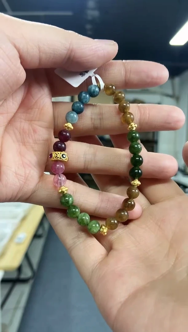 【闪购商品】碧玺手串未镶嵌多样性发其一颜色微差