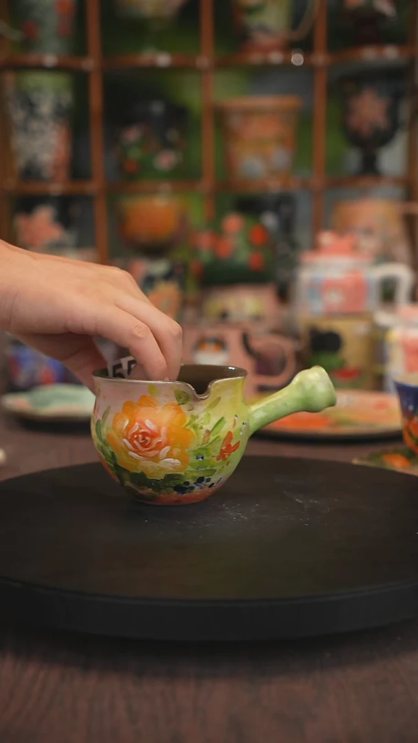 550紫砂油画釉下彩手绘