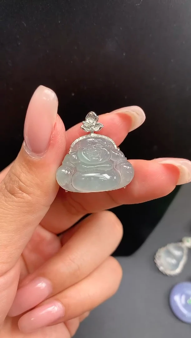 【闪购商品】翡翠颈饰18K金镶嵌佛公1338