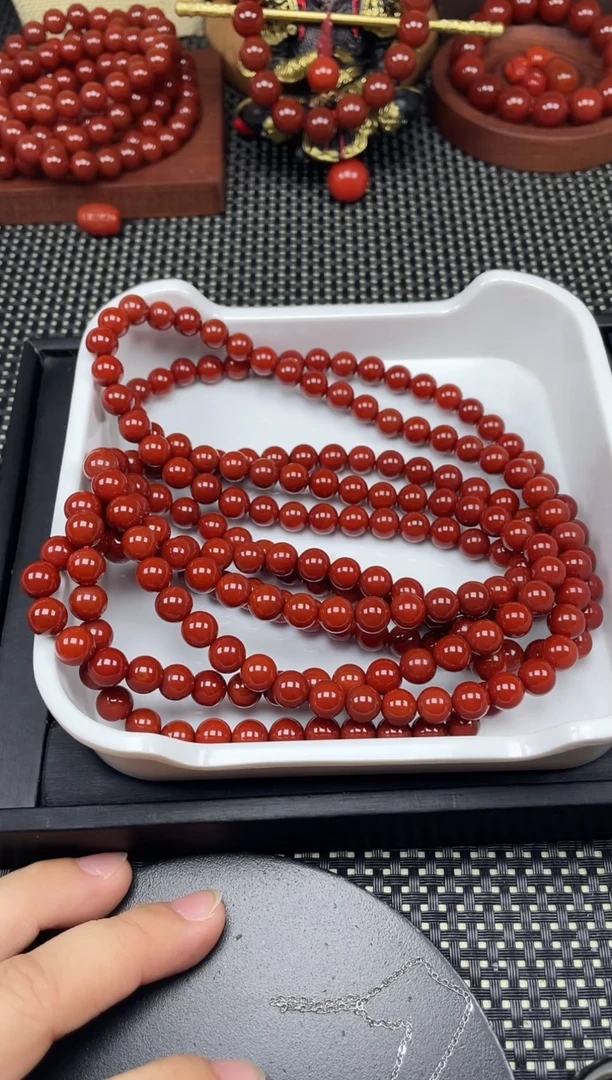 未镶嵌南红玛瑙珠宝半成品8mm牛血红
