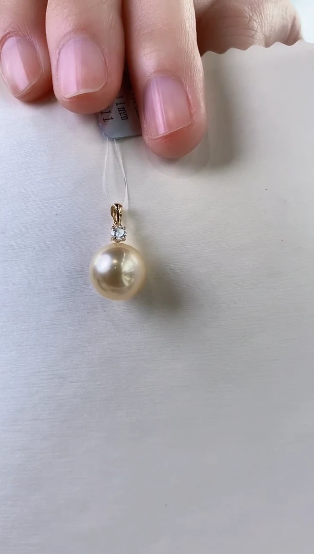 【闪购商品】海水珍珠吊坠(不含链)18K金镶嵌10-11海水珍珠吊坠