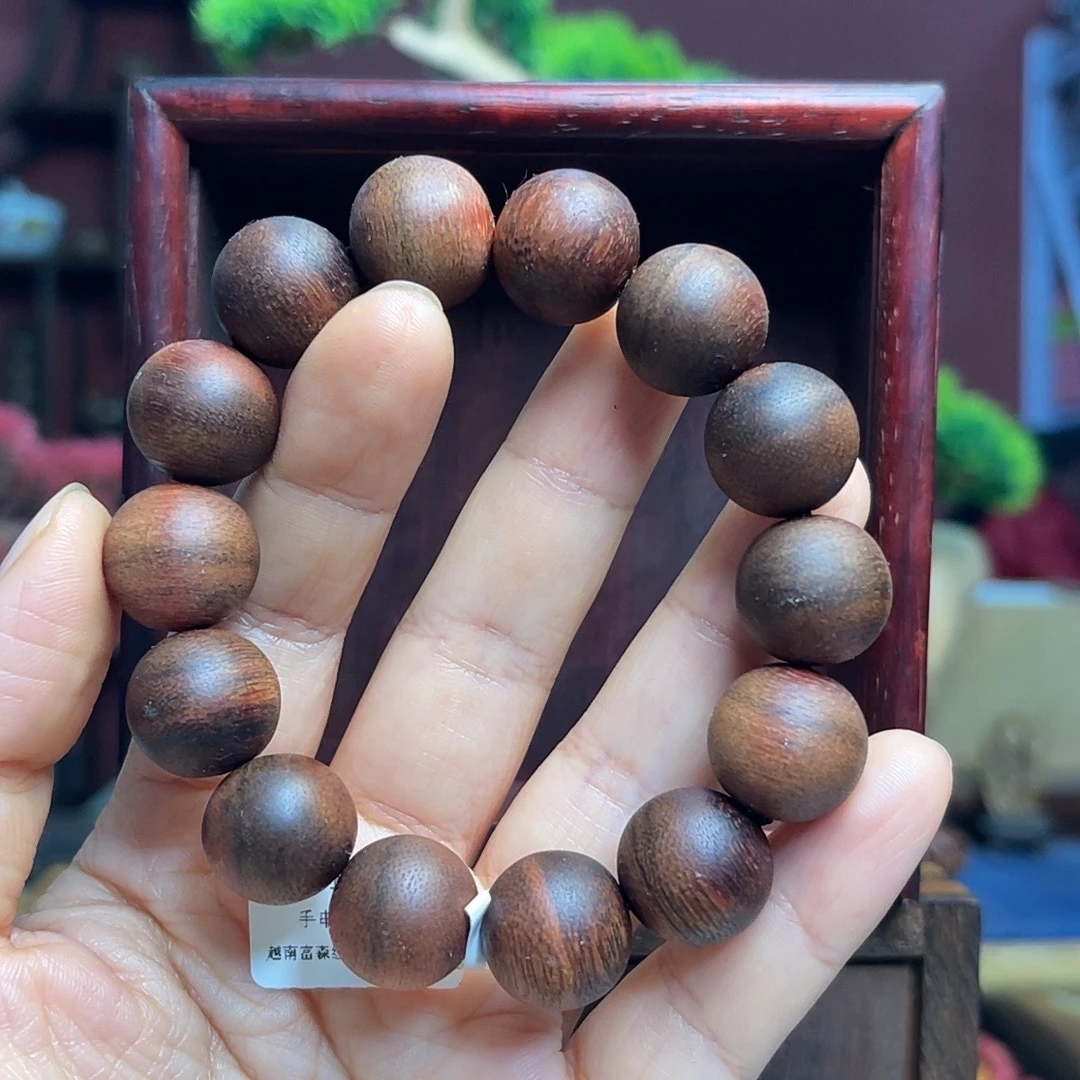 【闪购】沉香+木盒 越南富森红土老料手串16MM-097