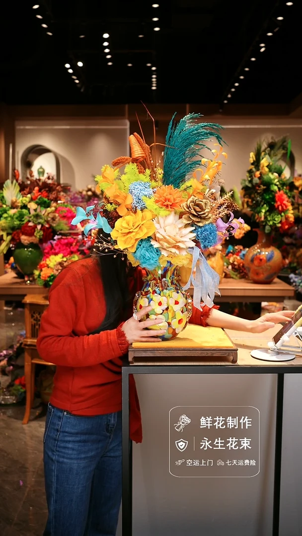 手工艺品琉璃手工花器花束空运包邮送货上门-以图片为准